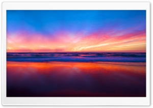Sunset Beach Reflection Ultra HD Wallpaper for 4K UHD Widescreen desktop, tablet & smartphone