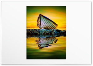 Sunset Boat 4K UHD Wallpaper for Widescreen and UltraWide Desktop, UltraHD TV, Smartphone, Tablet