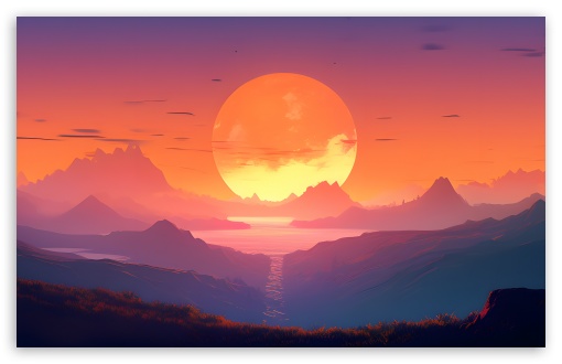 Download 8K 7680x4320 Ultra HD Resolution Desktop Sunset Wallpaper