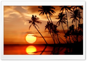 Sunset In Tropical Paradise Ultra HD Wallpaper for 4K UHD Widescreen desktop, tablet & smartphone