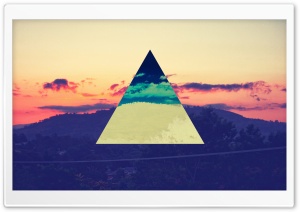 Sunset Inverted Colour Triangle Ultra HD Wallpaper for 4K UHD Widescreen desktop, tablet & smartphone