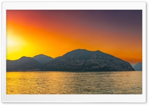 Sunset, Lake Iseo, Lombardy, Italy 4K UHD Wallpaper for Widescreen and UltraWide Desktop, UltraHD TV, Smartphone, Tablet