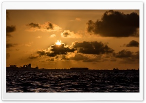 Sunset, Maldives Ultra HD Wallpaper for 4K UHD Widescreen desktop, tablet & smartphone