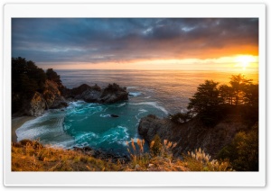 Sunset McWay Falls California Ultra HD Wallpaper for 4K UHD Widescreen desktop, tablet & smartphone