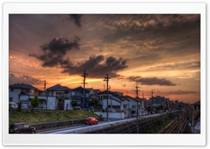 Sunset, Okazaki, Aichi Prefecture, Japan Ultra HD Wallpaper for 4K UHD Widescreen desktop, tablet & smartphone