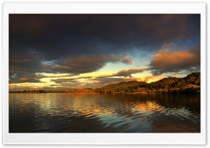Sunset on the Lake of Menteith Ultra HD Wallpaper for 4K UHD Widescreen desktop, tablet & smartphone