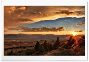 Sunset Over Desert Ultra HD Wallpaper for 4K UHD Widescreen desktop, tablet & smartphone