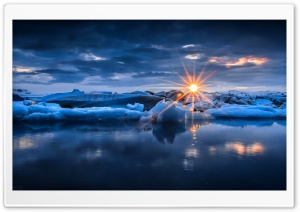Sunset Over Ice Ultra HD Wallpaper for 4K UHD Widescreen desktop, tablet & smartphone