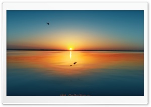 Sunset Over Lake Siutghiol Ultra HD Wallpaper for 4K UHD Widescreen desktop, tablet & smartphone