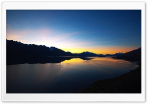 Sunset Over Mountain Lake Ultra HD Wallpaper for 4K UHD Widescreen desktop, tablet & smartphone