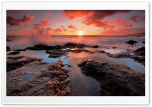 Sunset Over The Ocean Ultra HD Wallpaper for 4K UHD Widescreen desktop, tablet & smartphone
