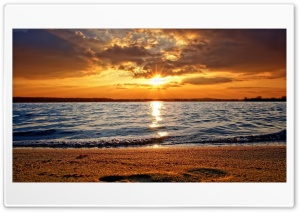 Sunset Over the Sea Ultra HD Wallpaper for 4K UHD Widescreen desktop, tablet & smartphone