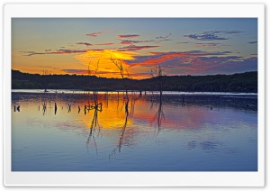 Sunset Reflection, Clinton Lake Ultra HD Wallpaper for 4K UHD Widescreen desktop, tablet & smartphone