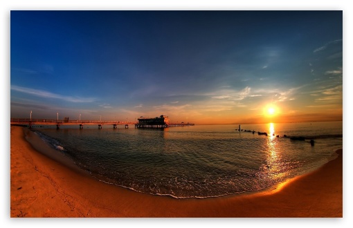 Sunset Sea Panorama UltraHD Wallpaper for Widescreen 16:10 ;