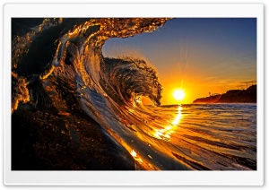 Sunset, Sea Wave Ultra HD Wallpaper for 4K UHD Widescreen desktop, tablet & smartphone