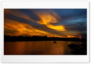 Sunset time at river Ultra HD Wallpaper for 4K UHD Widescreen desktop, tablet & smartphone