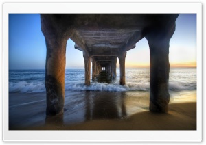 Sunset Under The Pier Ultra HD Wallpaper for 4K UHD Widescreen desktop, tablet & smartphone