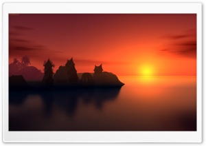 Sunset Vector Art Ultra HD Wallpaper for 4K UHD Widescreen desktop, tablet & smartphone
