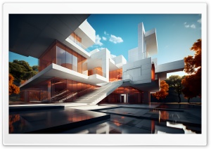 Super Modern House Concept Art Ultra HD Wallpaper for 4K UHD Widescreen Desktop, Lockscreen, Screensaver, TV, Tablet, Smartphone