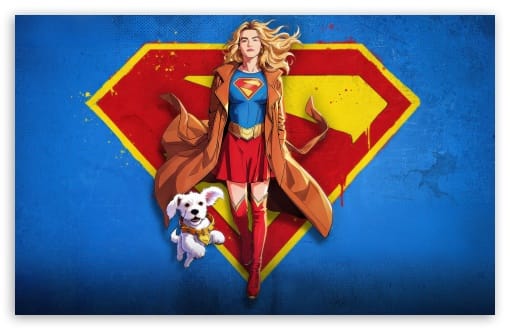 Supergirl and Krypto The Superdog Comics UltraHD Wallpaper for UHD 16:9 ; HD 16:9 ; UltraWide 21:9 24:10 ; Widescreen 16:10 ; Tablet 1:1 ; Mobile 9:16 ;
