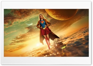 Supergirl Flying Fan Art 4K UHD Wallpaper for Widescreen and UltraWide Desktop, UltraHD TV, Smartphone, Tablet
