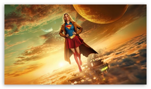 Supergirl Flying Fan Art UltraHD Wallpaper for UHD 16:9 ; HD 16:9 ;