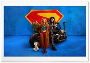 Supergirl, Lobo, Ruthye, and Krypto in Supergirl Movie 2026 4K UHD Wallpaper for Widescreen and UltraWide Desktop, UltraHD TV, Smartphone, Tablet