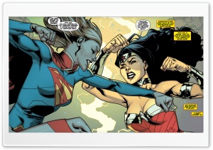 Supergirl Wonder Woman Fight Ultra HD Wallpaper for 4K UHD Widescreen desktop, tablet & smartphone