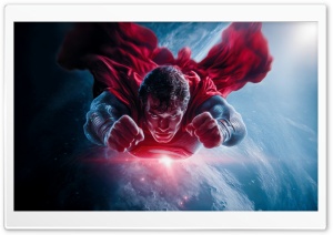 Superman Flying Above Earth 4K UHD Wallpaper for Widescreen and UltraWide Desktop, UltraHD TV, Smartphone, Tablet