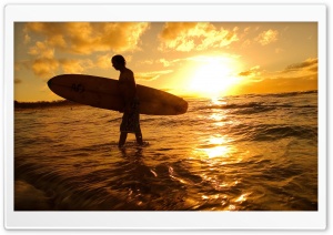 Surfer At Sunset Ultra HD Wallpaper for 4K UHD Widescreen desktop, tablet & smartphone