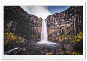Svartifoss waterfall, Black Falls, Iceland Ultra HD Wallpaper for 4K UHD Widescreen desktop, tablet & smartphone