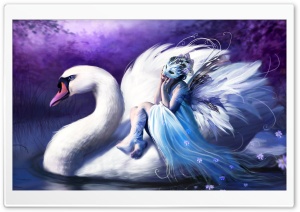 Swan Painting Ultra HD Wallpaper for 4K UHD Widescreen desktop, tablet & smartphone