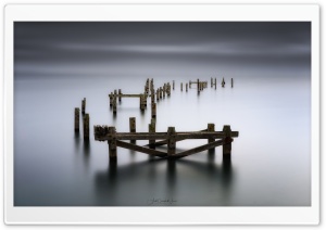 Swanage Abandoned Old Pier Ultra HD Wallpaper for 4K UHD Widescreen desktop, tablet & smartphone