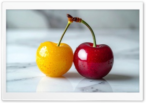 Sweet, Cherries, Fruits, Macro, Marble 4K UHD Wallpaper for Widescreen and UltraWide Desktop, UltraHD TV, Smartphone, Tablet