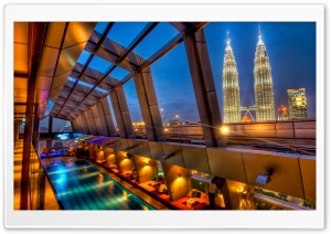 Swimming Pool And Petronas Towers Ultra HD Wallpaper for 4K UHD Widescreen desktop, tablet & smartphone