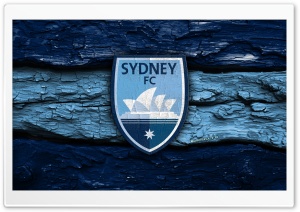 Sydney FC Wooden Logo 4K UHD Wallpaper for Widescreen and UltraWide Desktop, UltraHD TV, Smartphone, Tablet