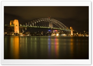 Sydney Harbour Bridge At Night Ultra HD Wallpaper for 4K UHD Widescreen desktop, tablet & smartphone