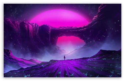 Synthwave Aesthetic Vibrant Pink Sunset UltraHD Wallpaper for UHD 16:9 ; HD 16:9 ; UltraWide 21:9 24:10 32:9 32:10 ; Widescreen 16:10 ; Tablet 1:1 ; Mobile 9:16 9:19.5 9:20 ; Dual 16:10 16:9 ;