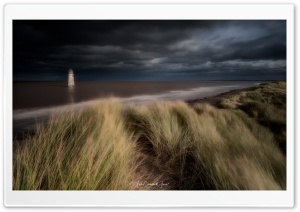 Talacre Beach Grass Dunes, Storm Clouds Ultra HD Wallpaper for 4K UHD Widescreen desktop, tablet & smartphone