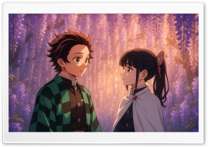 Tanjiro Kamado and Kanao Tsuyuri, Demon Slayer 4K UHD Wallpaper for Widescreen and UltraWide Desktop, UltraHD TV, Smartphone, Tablet