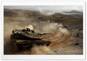 Tanks on the march in the desert Ultra HD Wallpaper for 4K UHD Widescreen desktop, tablet & smartphone