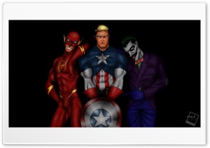 Tatangs Art - Flash, Captain America, Joker by tame achi Ultra HD Wallpaper for 4K UHD Widescreen desktop, tablet & smartphone