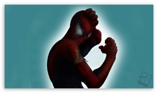 tatangs art_Spiderman_worried_by_tame_achi UltraHD Wallpaper for 8K UHD TV 16:9 Ultra High Definition 2160p 1440p 1080p 900p 720p ; UHD 16:9 2160p 1440p 1080p 900p 720p ;