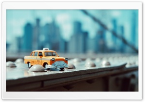 Taxi in Brooklyn Bridge Ultra HD Wallpaper for 4K UHD Widescreen desktop, tablet & smartphone