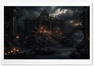 Temple of Eternal Night 4K UHD Wallpaper for Widescreen and UltraWide Desktop, UltraHD TV, Smartphone, Tablet