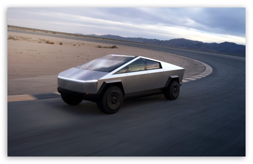 Tesla Car Cybertruck Cruising on the Road UltraHD Wallpaper for UHD 16:9 ; HD 16:9 ; UltraWide 21:9 24:10 32:9 32:10 ; Widescreen 16:10 ; Fullscreen 3:2 ; Tablet 1:1 ; Dual 16:10 16:9 ;