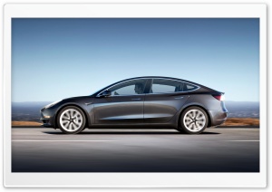 Tesla Model 3 Electric Car - Grey, Profile Ultra HD Wallpaper for 4K UHD Widescreen desktop, tablet & smartphone