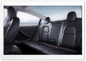 Tesla Model 3 Electric Car - Interior Rear Seat Ultra HD Wallpaper for 4K UHD Widescreen desktop, tablet & smartphone