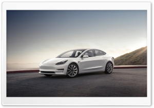 Tesla Model 3 Electric Car - Mountain Pearl Ultra HD Wallpaper for 4K UHD Widescreen desktop, tablet & smartphone