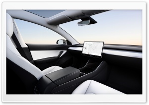 Tesla Model 3 Electric Car Interior - No Wheel Ultra HD Wallpaper for 4K UHD Widescreen desktop, tablet & smartphone